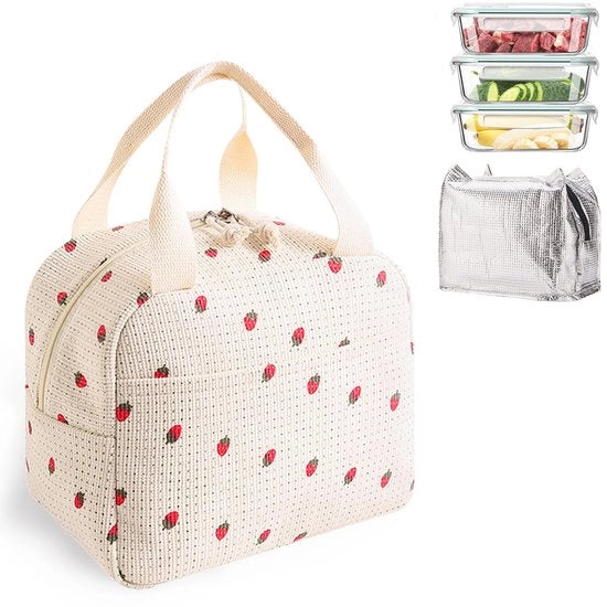 Porta-latte isolato e impermeabile per uomo e donna, borsa pranzo per bambino per donna, borsa pranzo, isolata, impermeabile, realizzata in alluminio, per lavoro/ufficio