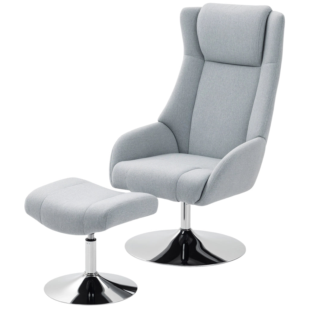 Poltrona girevole reclinabile con poggiapiedi ¨C zephmum ¨C Grigio