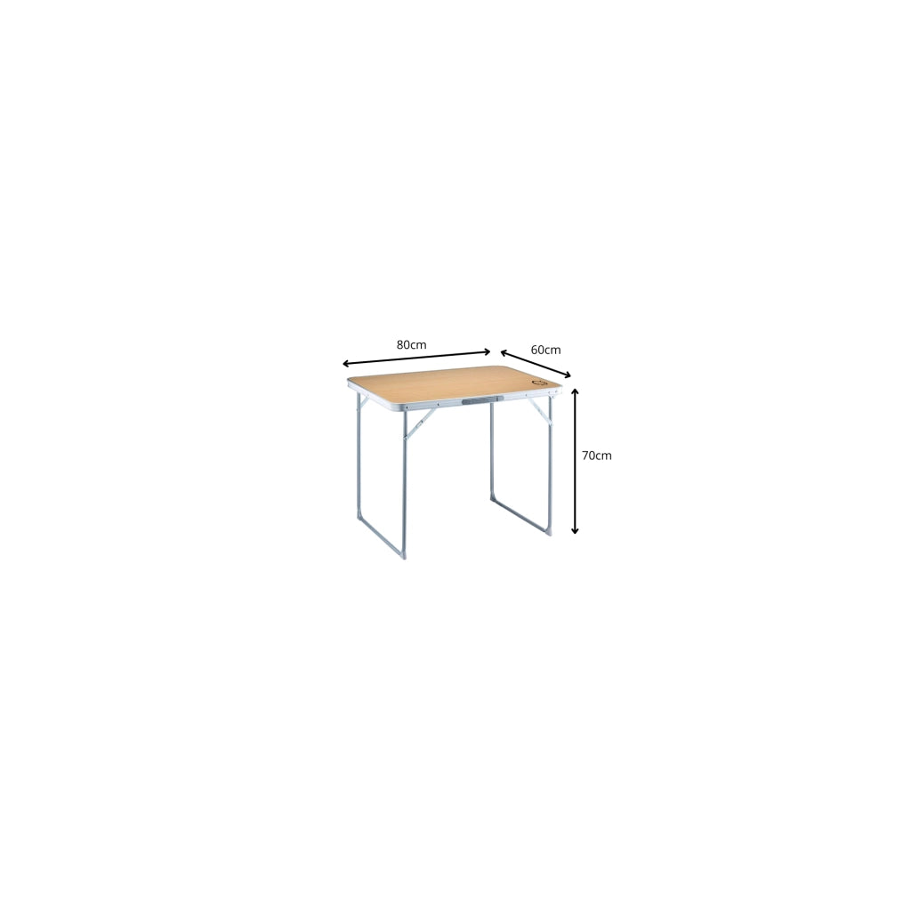 Tavolo da campeggio pieghevole a 4 posti - O'Camp - Forma di valigia - Dimensioni: 80 x 60 x 70 cm