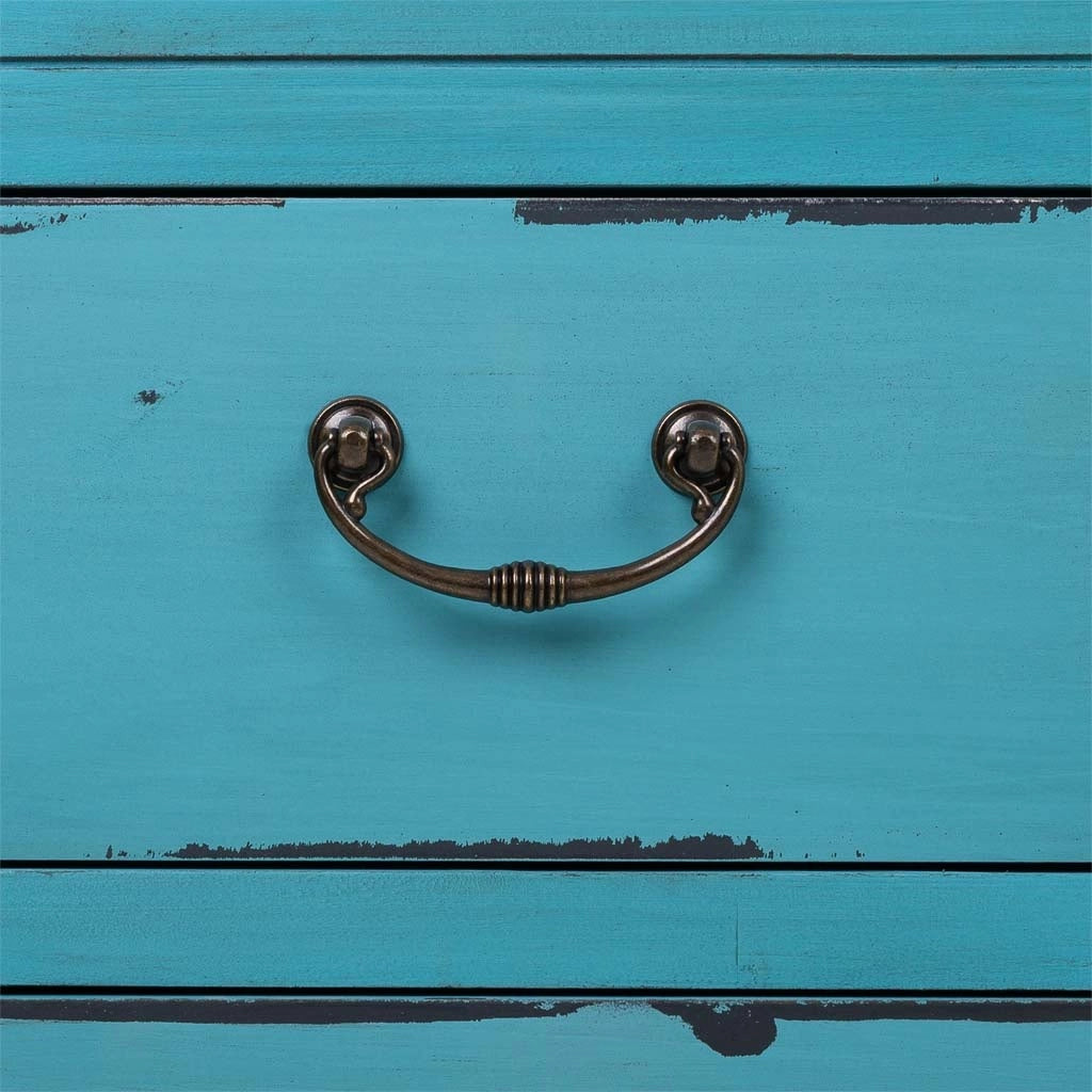 Mobile basso in legno blu 120x40x50
