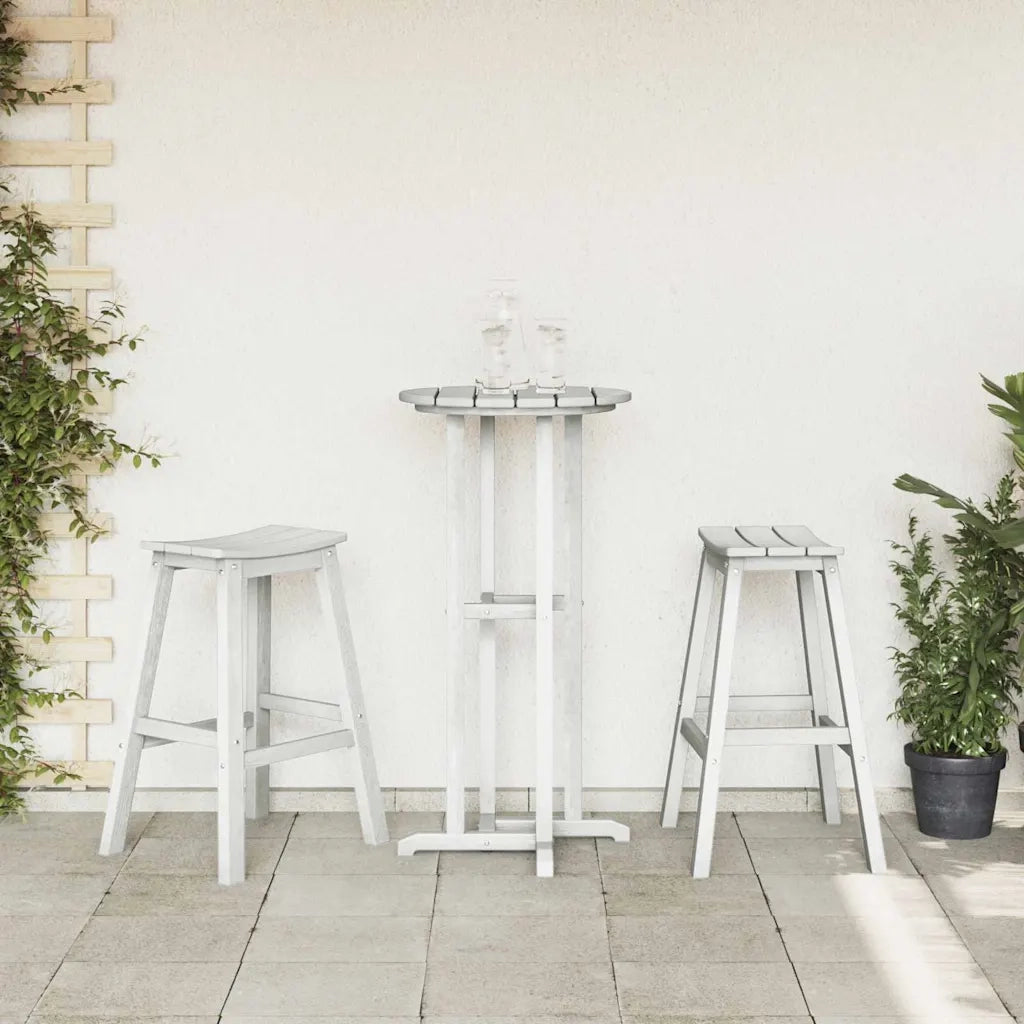 Set Bar da Giardino 3 pz | Set Salotto da Giardino Bianco HDPE