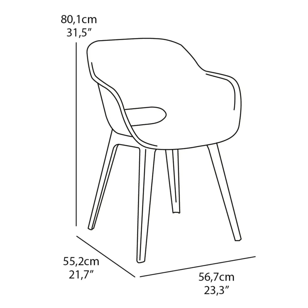 Keter Sedie da Giardino Akola 2 pz Cappuccino 422805