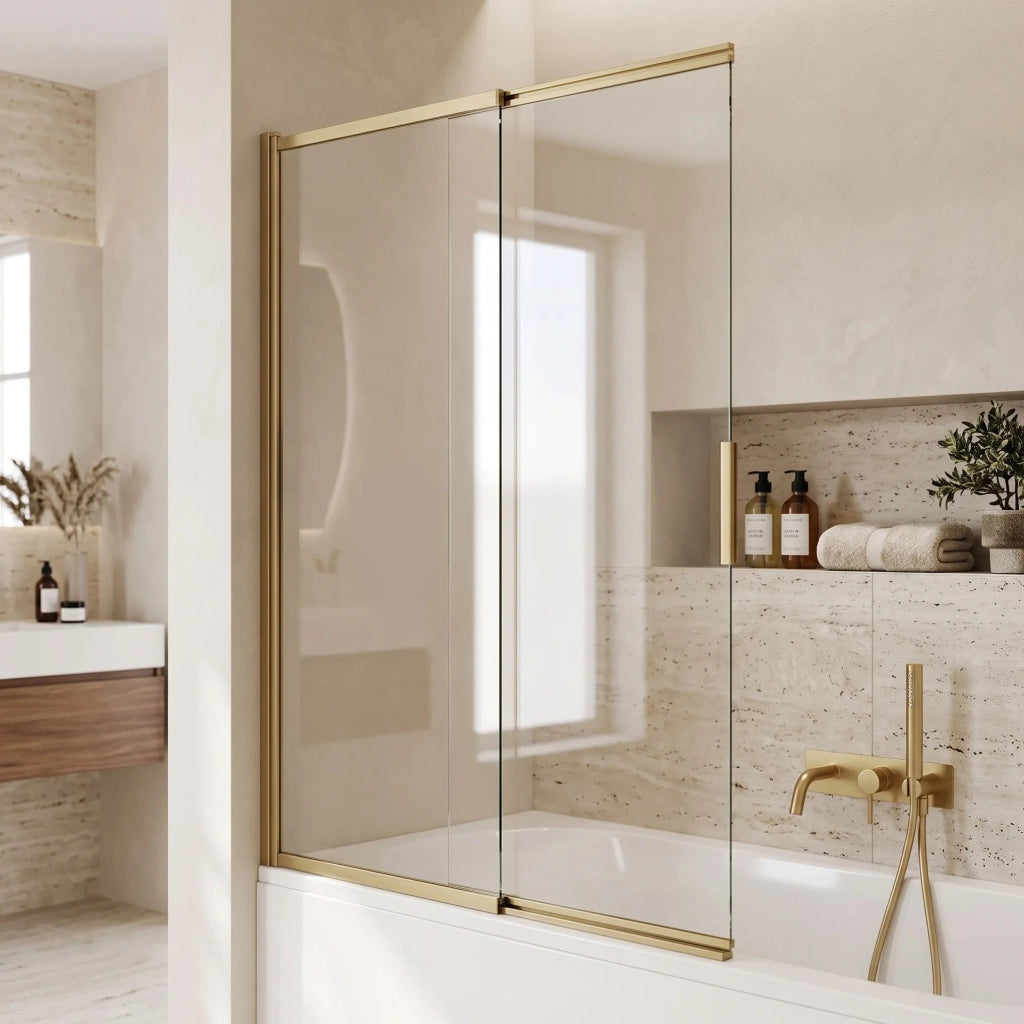 Paravento Vasca Scorrevole Rea Dario Brush Gold 80