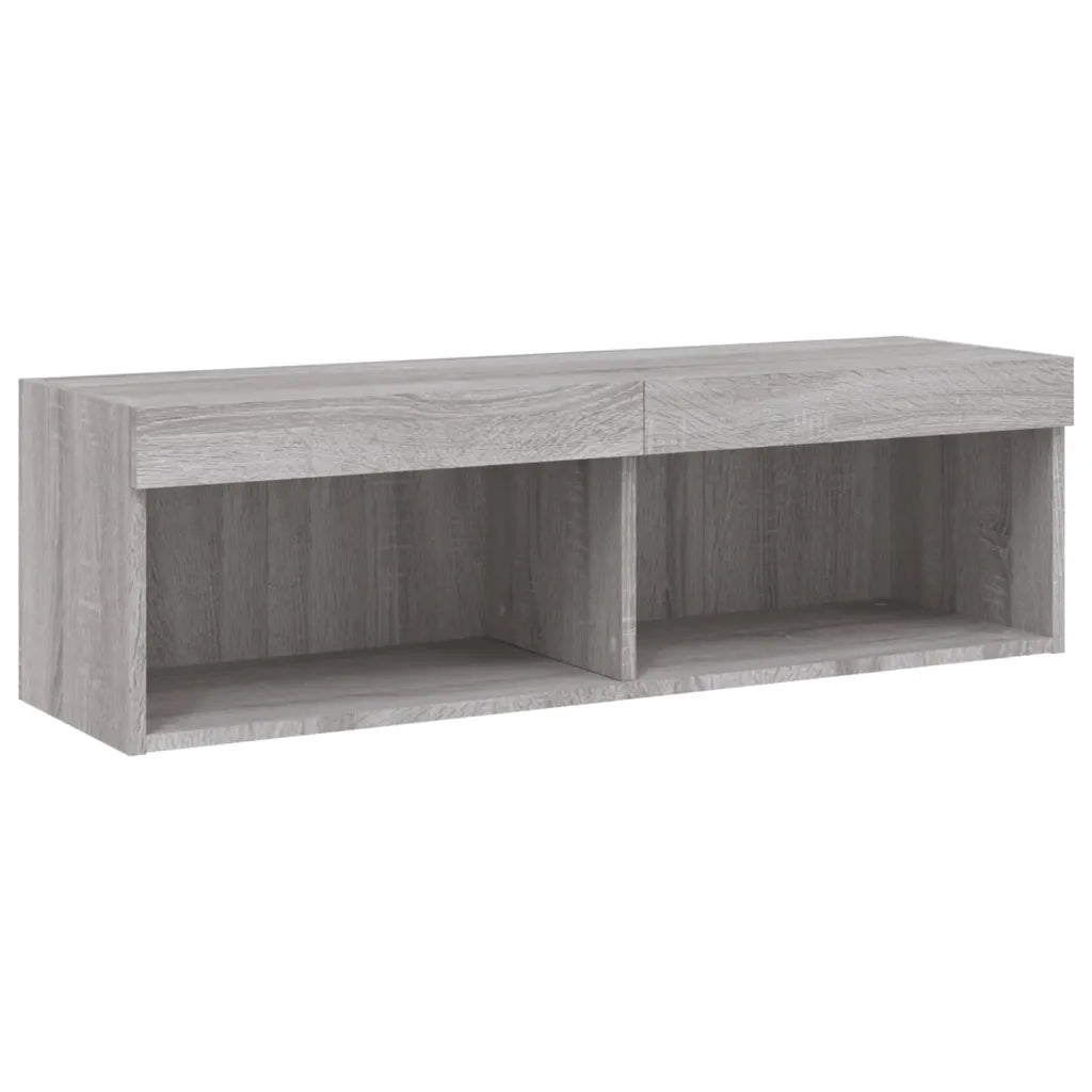 vidaXL Mobile Porta TV con Luci LED Grigio Sonoma 100x30x30 cm