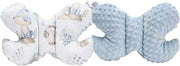 Sostegno Cervicale per Bambini 100% Cotone/Minky Bambino Cuscino per Auto, Carrello, Viaggio, Cuscino da Viaggio, Cuscino da Sdraiarsi (Cervo con Minky Blu Celeste)