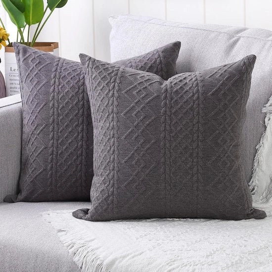 Set di 2 coprifuoco morbidi decorativi per divano coprifuoco decorativo per divano morbido per soggiorno e camera da letto 16 x 16 pollici 40 x 40 cm grigio scuro