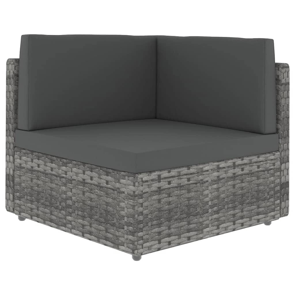 Set di mobili da giardino mobili da esterno 10 pezzi con cuscini resina intrecciata grigia 02_0015060