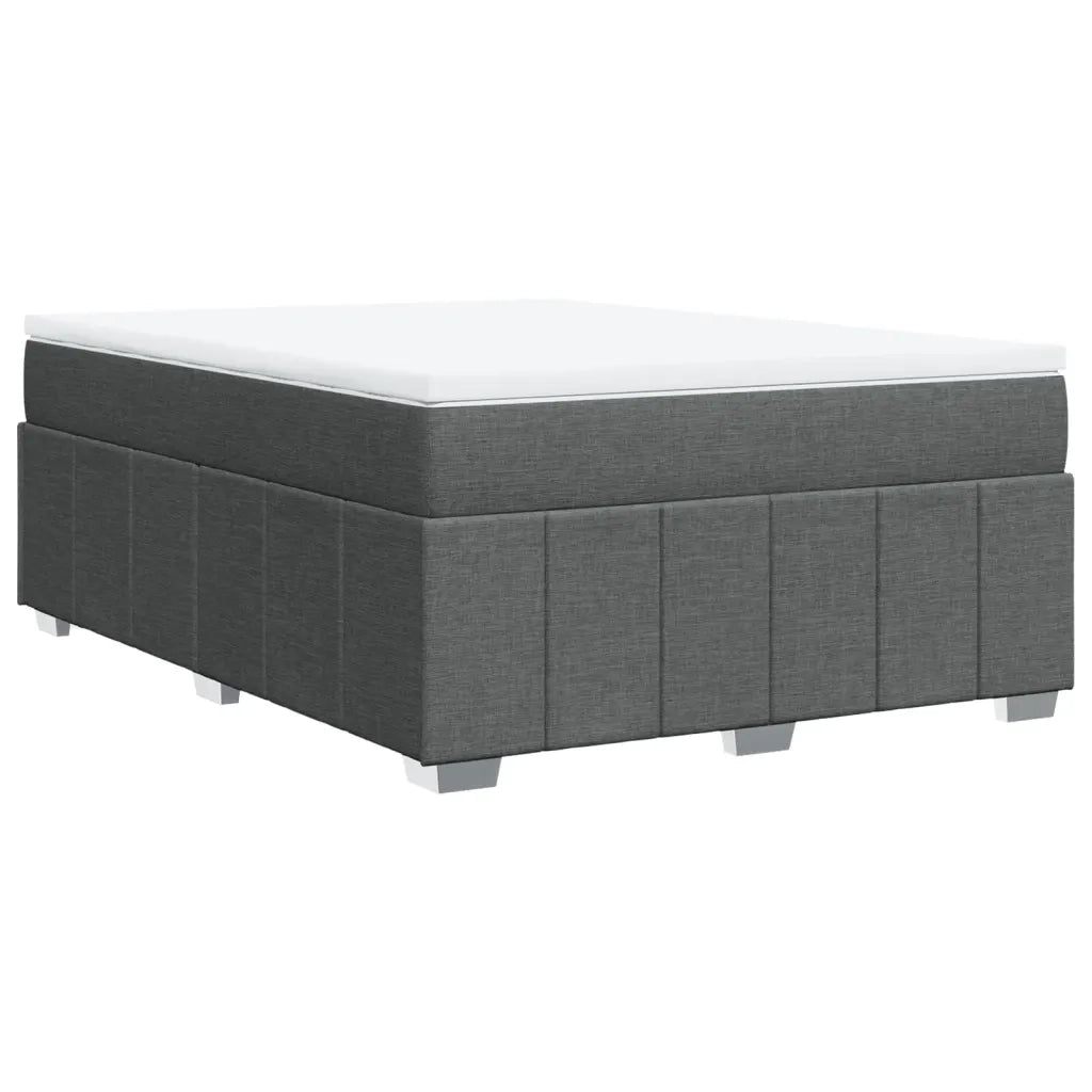 Giroletto a Molle con Materasso Grigio Scuro 160x200 cm Tessuto 3285485