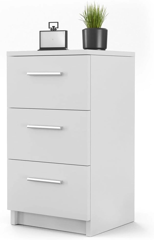 Comodini camera da letto, Nero lucido, Set di 2, adatto per letti boxspring con telaio rialzato