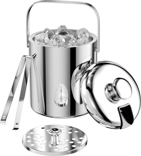 Isemmer per cocktailbar con coperchio, tang e setaccio in acciaio inossidabile