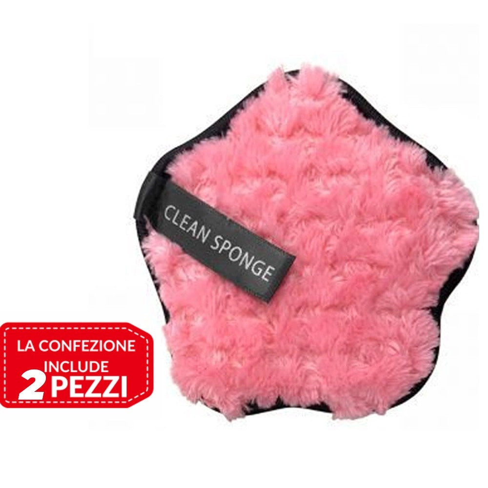 Trade Shop - 2 Pz Spugnetta Lattice Trucco Make Up Cipria Fondotinta Fard Blush Stesura Viso -