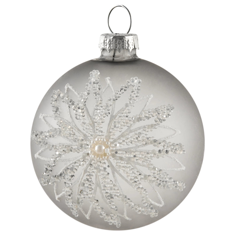 Set di 35 palline di Natale in vetro grigio da appendere all'albero di Natale in stile in stile tradizionale glamour