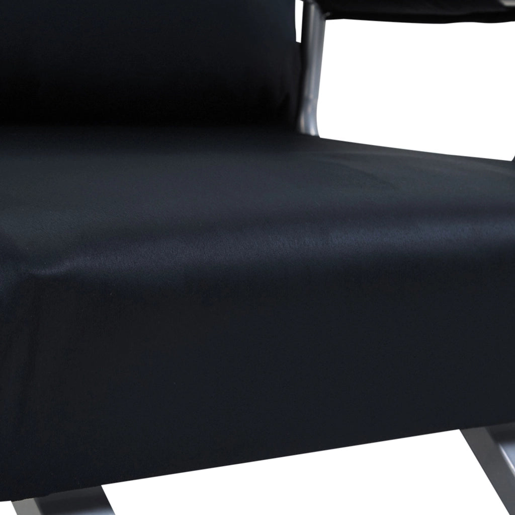 Divano letto 2 in 1 con schienale regolabile, nero