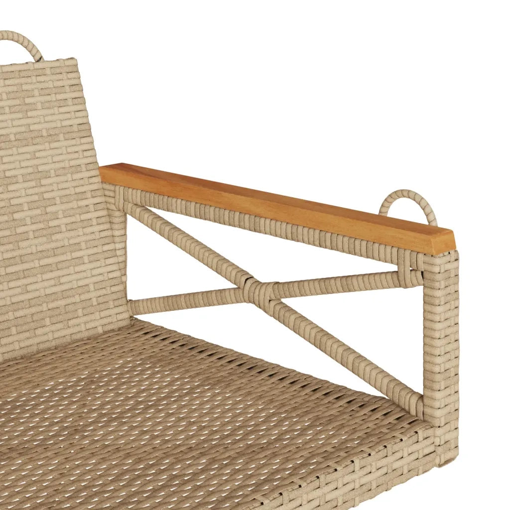 Panchina a Dondolo Beige 63x62x40 cm in Polyrattan 368172