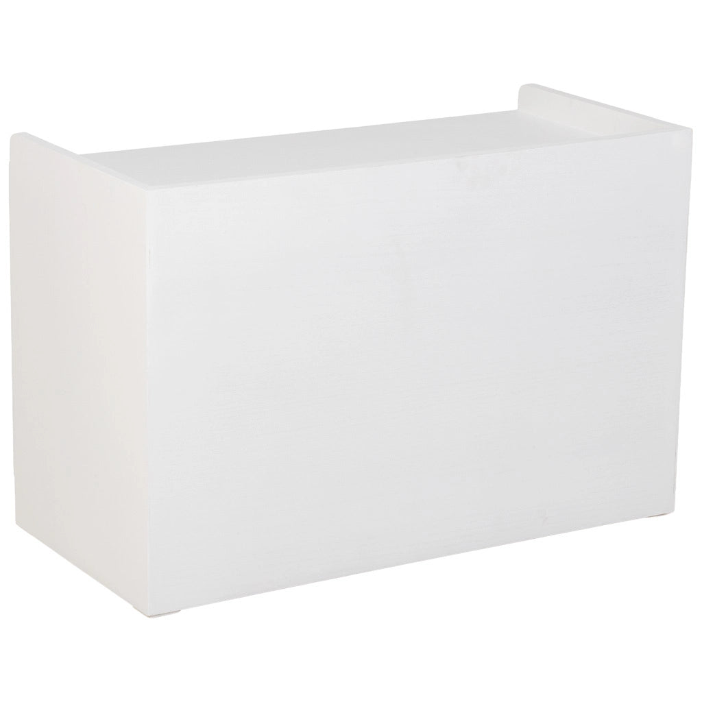 Panca porta scarpe in legno e metallo bianco 80x38x53
