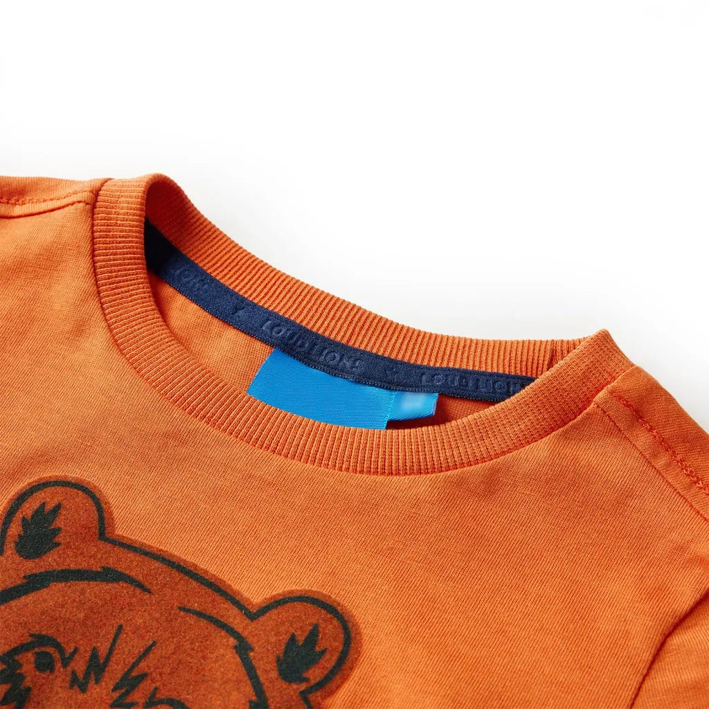 Maglietta per Bambini a Maniche Lunghe Arancione Scuro 116 13116