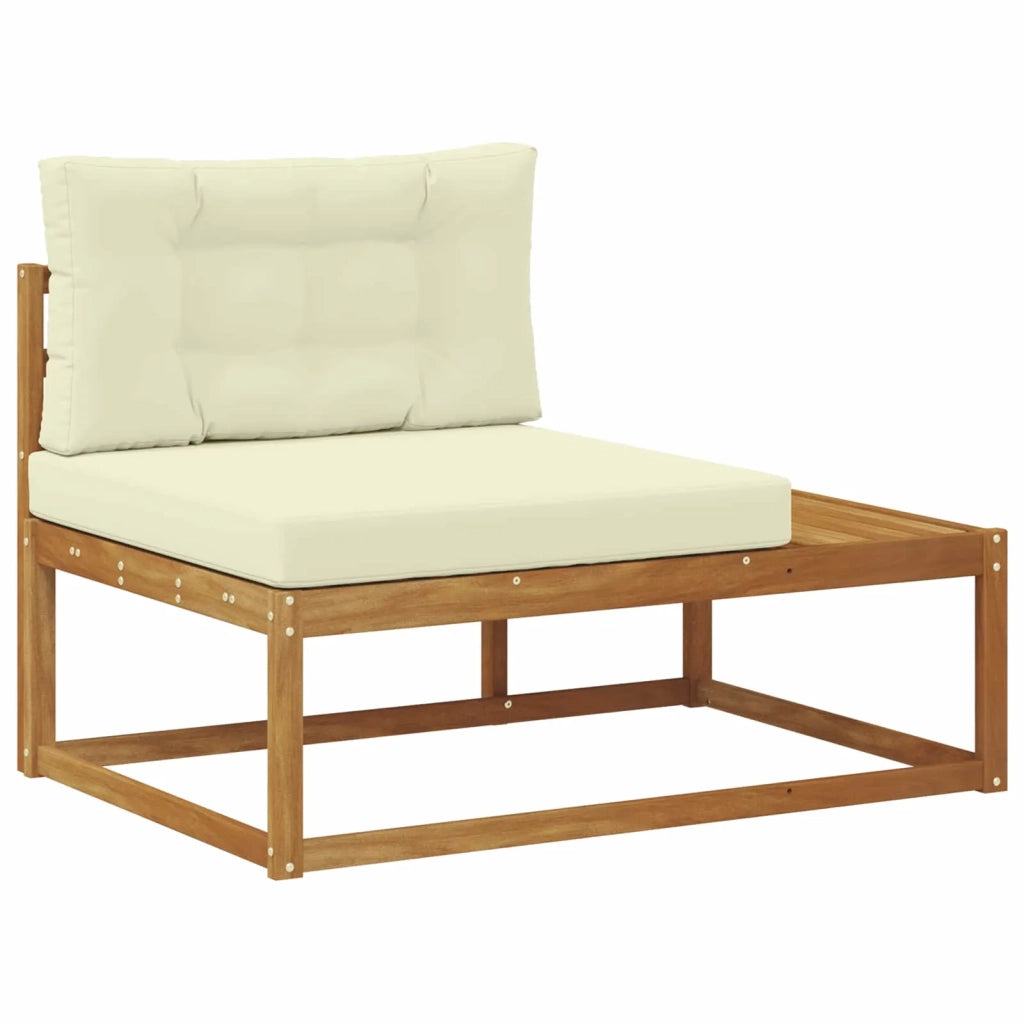 Set di divani da esterno-Sofa da giardino con cuscino Naturale e Crema 782929