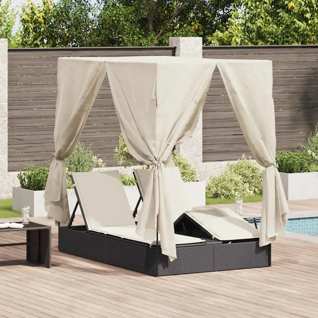 Lettino da sole doppio Bianco caldo 205 x 129 x 200 cm 3376127