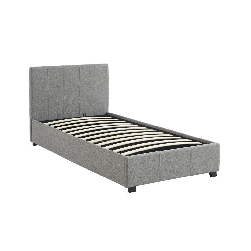 Letto a cassettone con rete a doghe 90x190cm, velluto a coste fini,