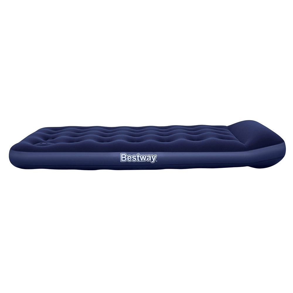Trade Shop - Materassino Gonfiabile Singolo Floccato Con Pompa A Pedale Integrata 188x99x28 Cm 67224 -