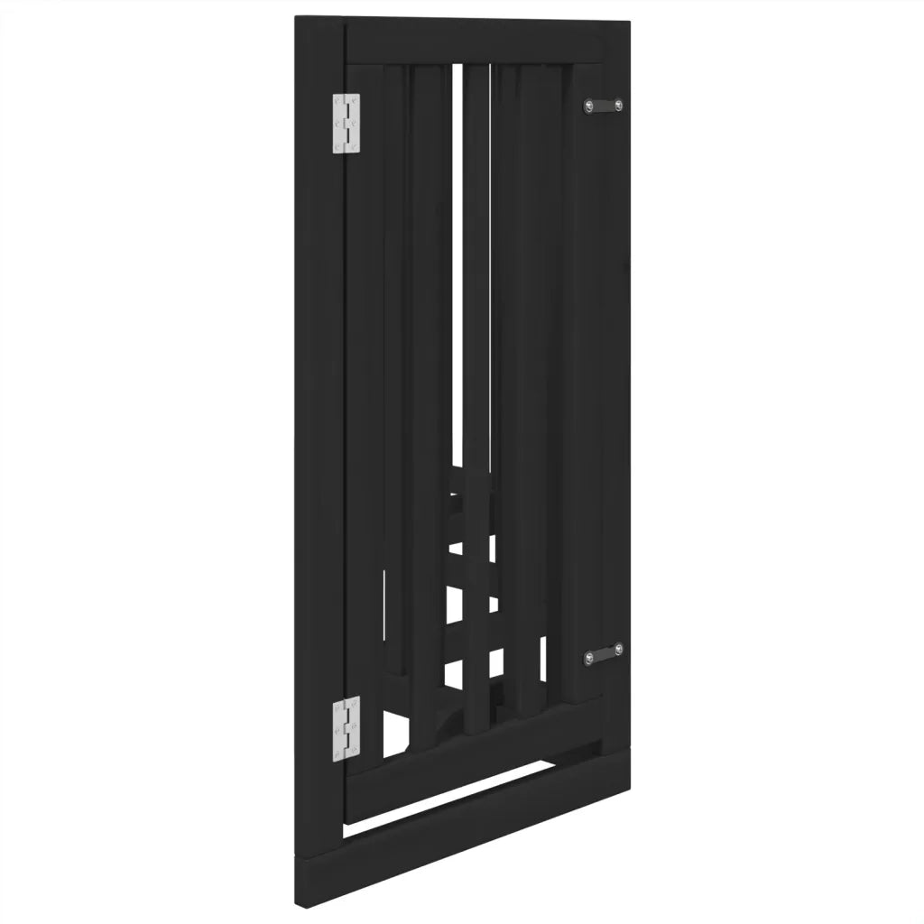 Cancello per Cani Porta Pieghevole Nero 6 Pannelli 300cm Pioppo CFW2802536