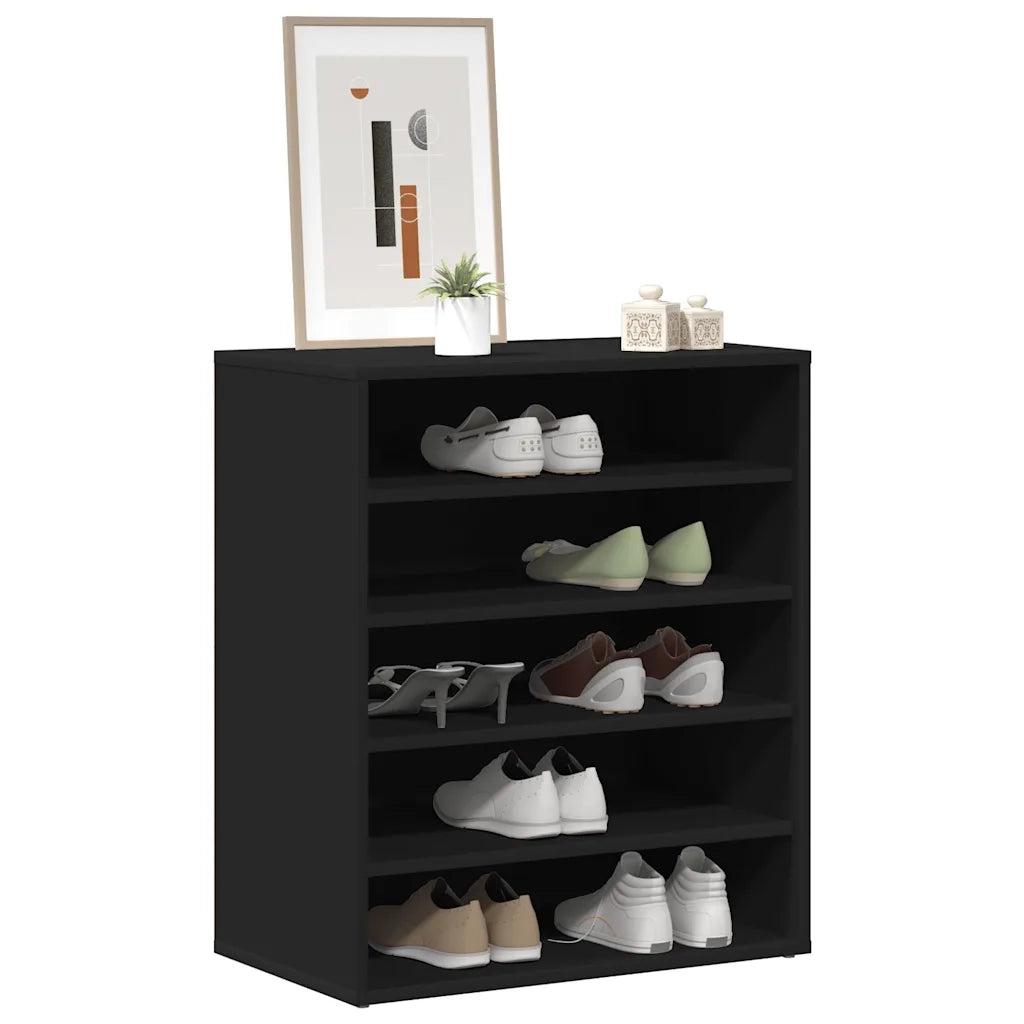 Scarpiera Nera 60x35x70 cm in Truciolato 808937