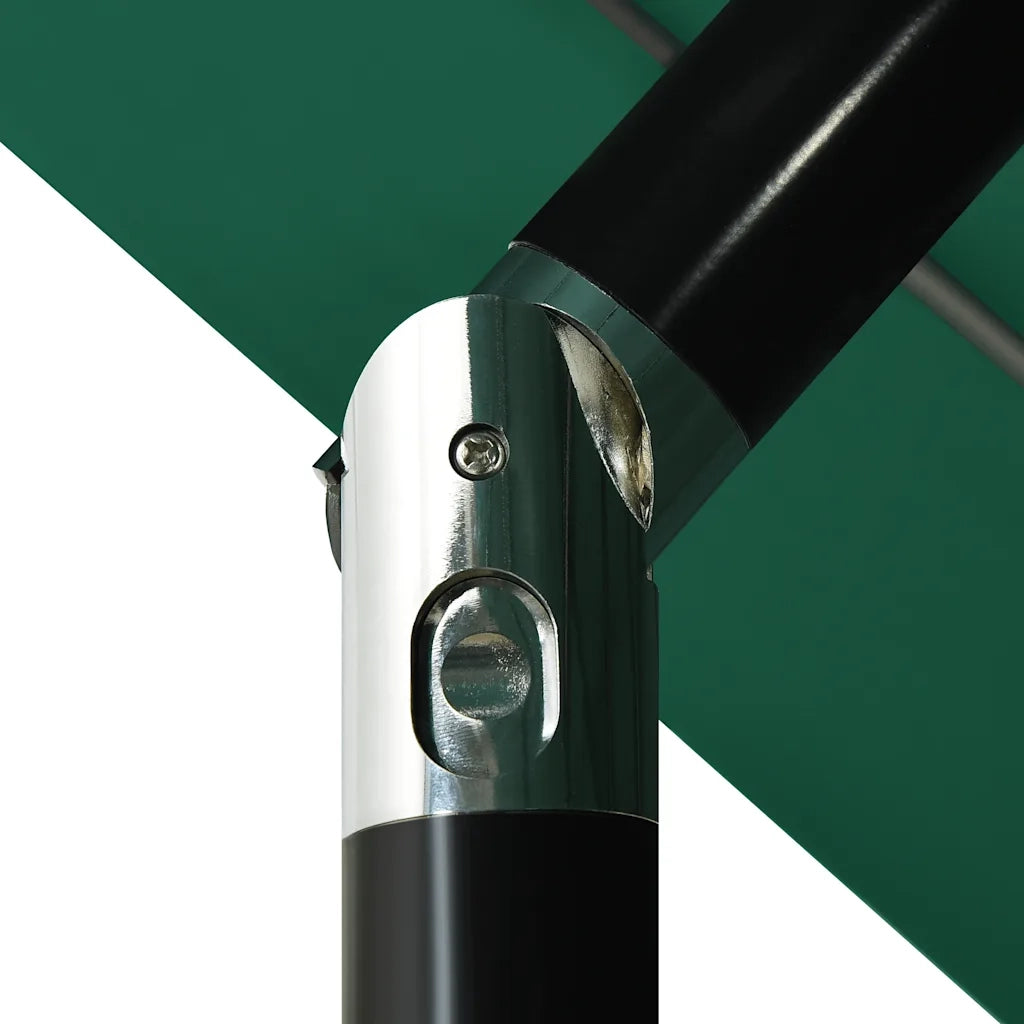 Ombrellone a 3 Livelli con Palo in Alluminio Verde 3,5 m 313877