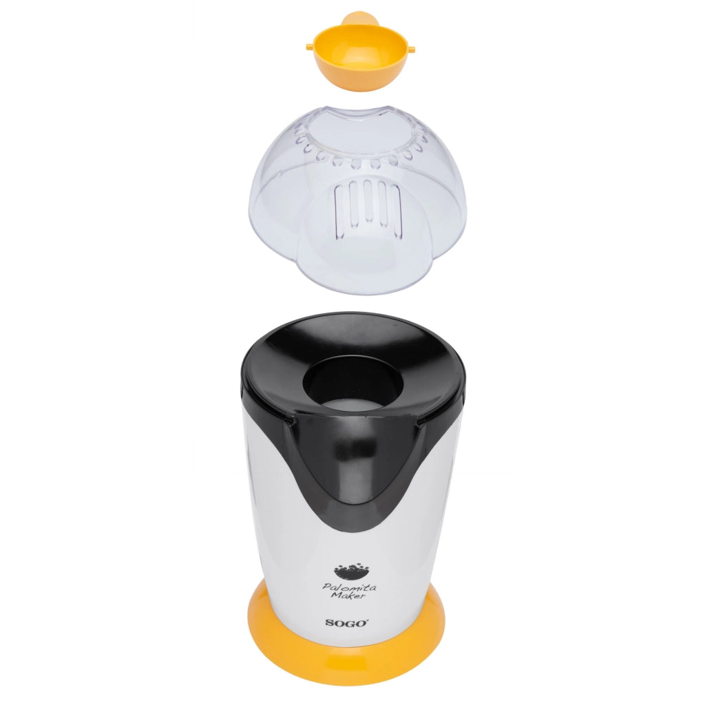 Macchina popcorn elettrica 1200W senza olio, coperchio rimovibile, preparazione 3 minuti, base antiscivolo cucina casa - SOGO
