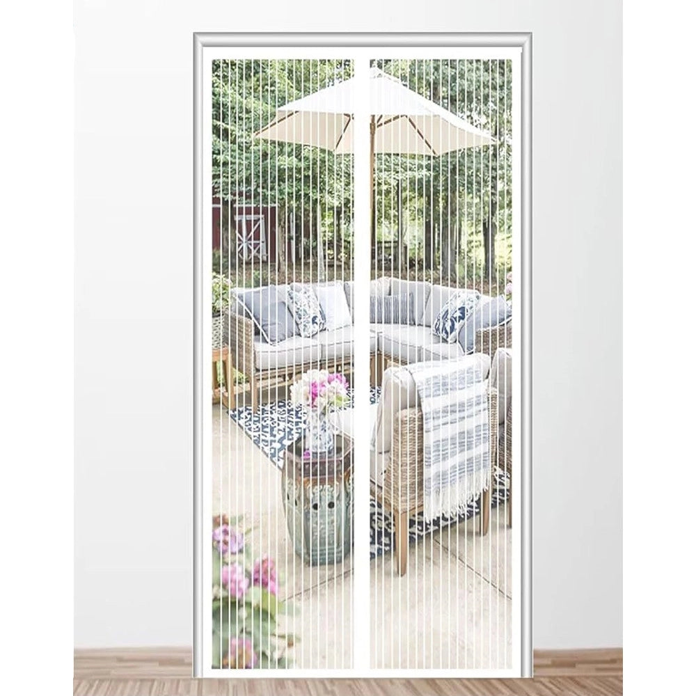 Trade Shop - Zanzariera Universale 120x230cm Bianca Chiusura Automatica Magnetica Porte Finestre 622135 -