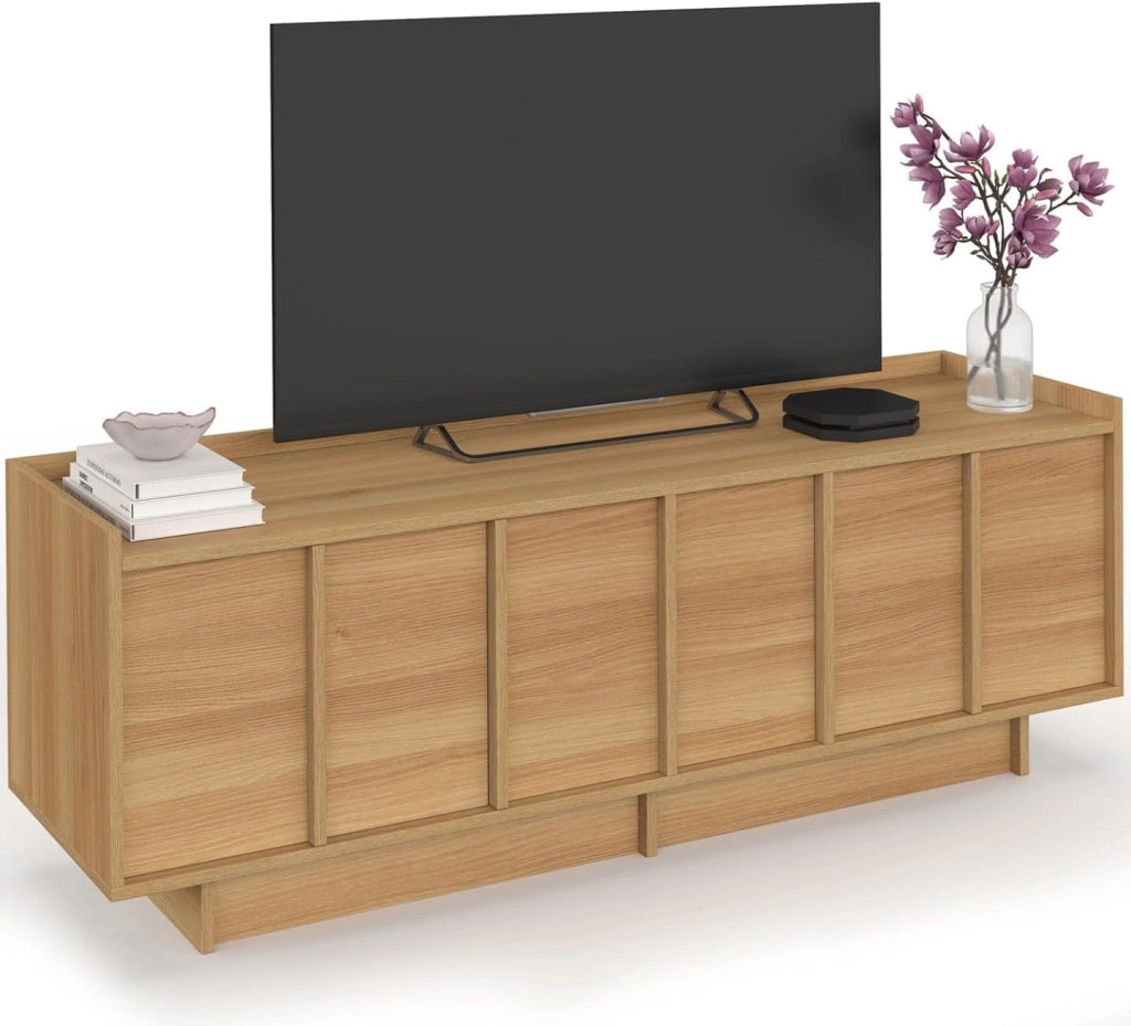 140 cm ROSIE Porta TV a 3 ante dal design minimalista in faggio