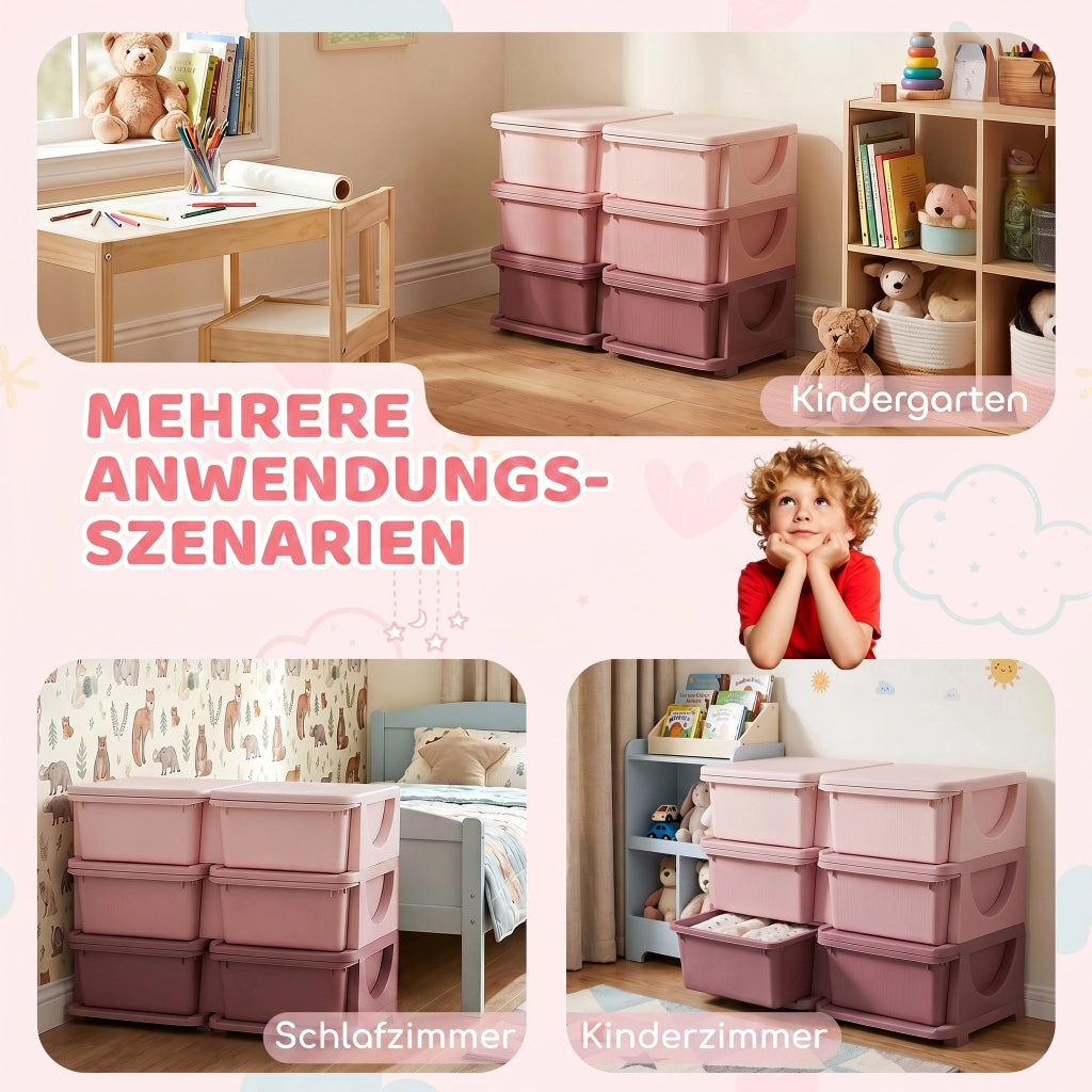Cassettiera per Bambini con 3 Cassetti ¨C zephmum ¨C Rosa
