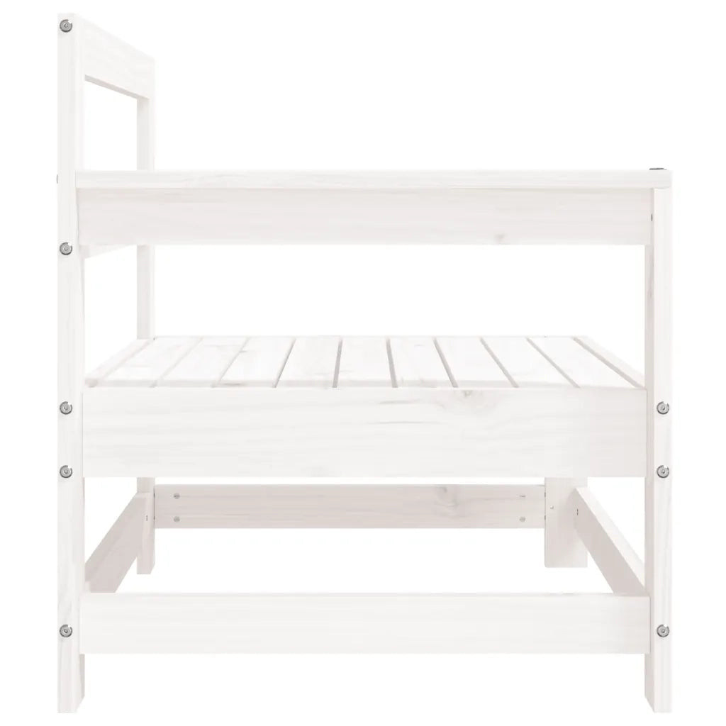Divani Angolari da Giardino 2 pz Bianchi Legno Massello di Pino