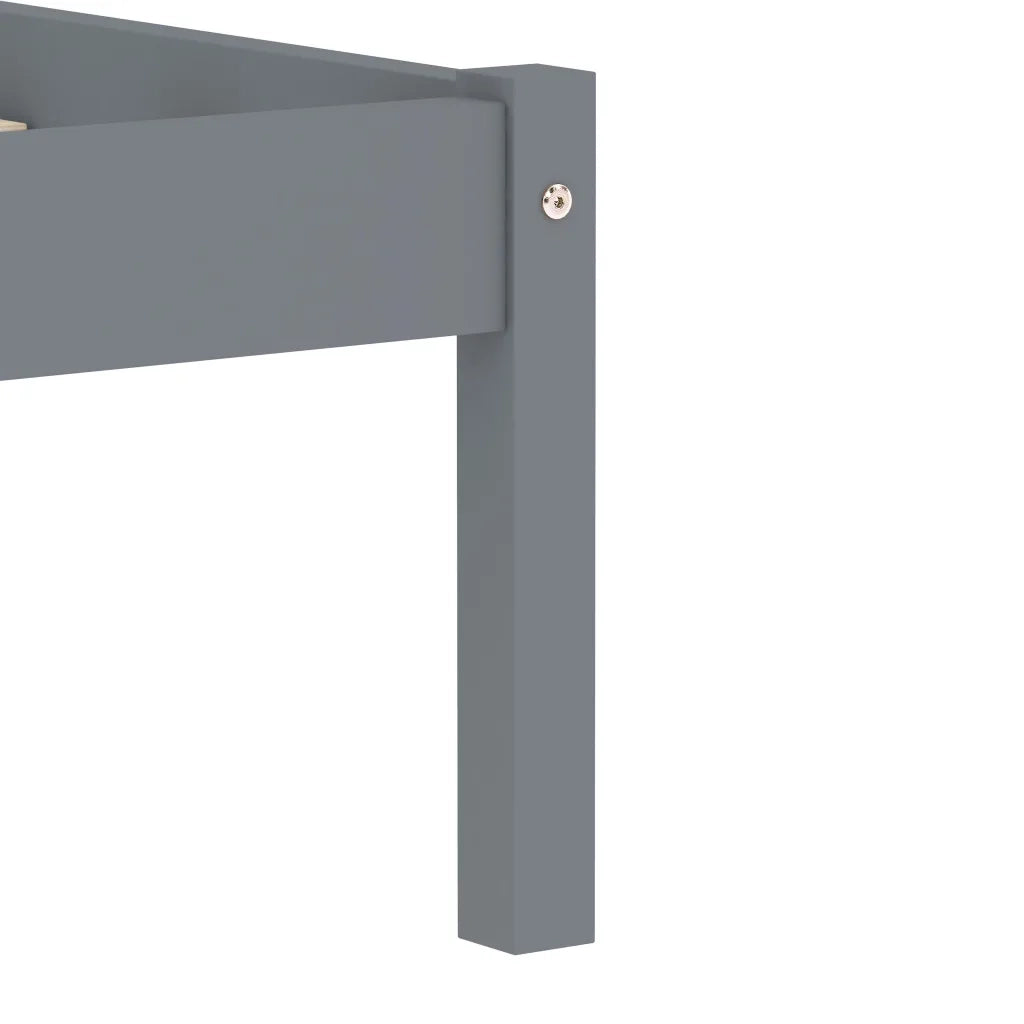 Giroletto senza Materasso Grigio 90x200 cm in Legno di Pino 283196
