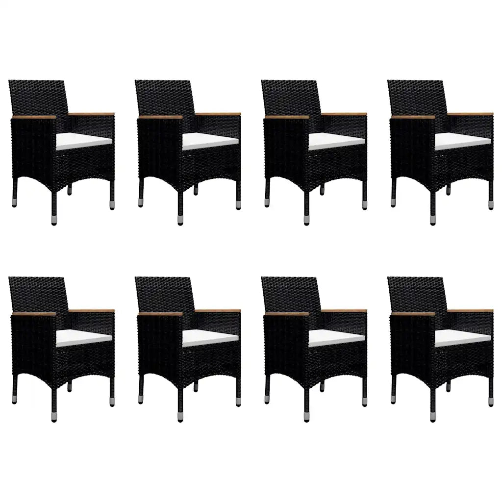 Set da Pranzo da Giardino 9 pz Nero 3067865