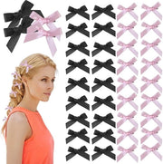 Clip per capelli in set da 40 pezzi - Clip per capelli mini - Spille per capelli - Colori rosso/nero - Materiale poliestere di alta qualità - Duraturo e comodo - Ferma capelli