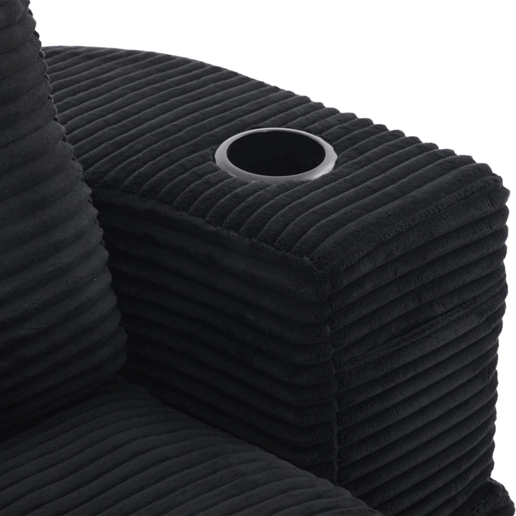 Poltrona letto 2 in 1 con braccioli removibili in corduroy nero