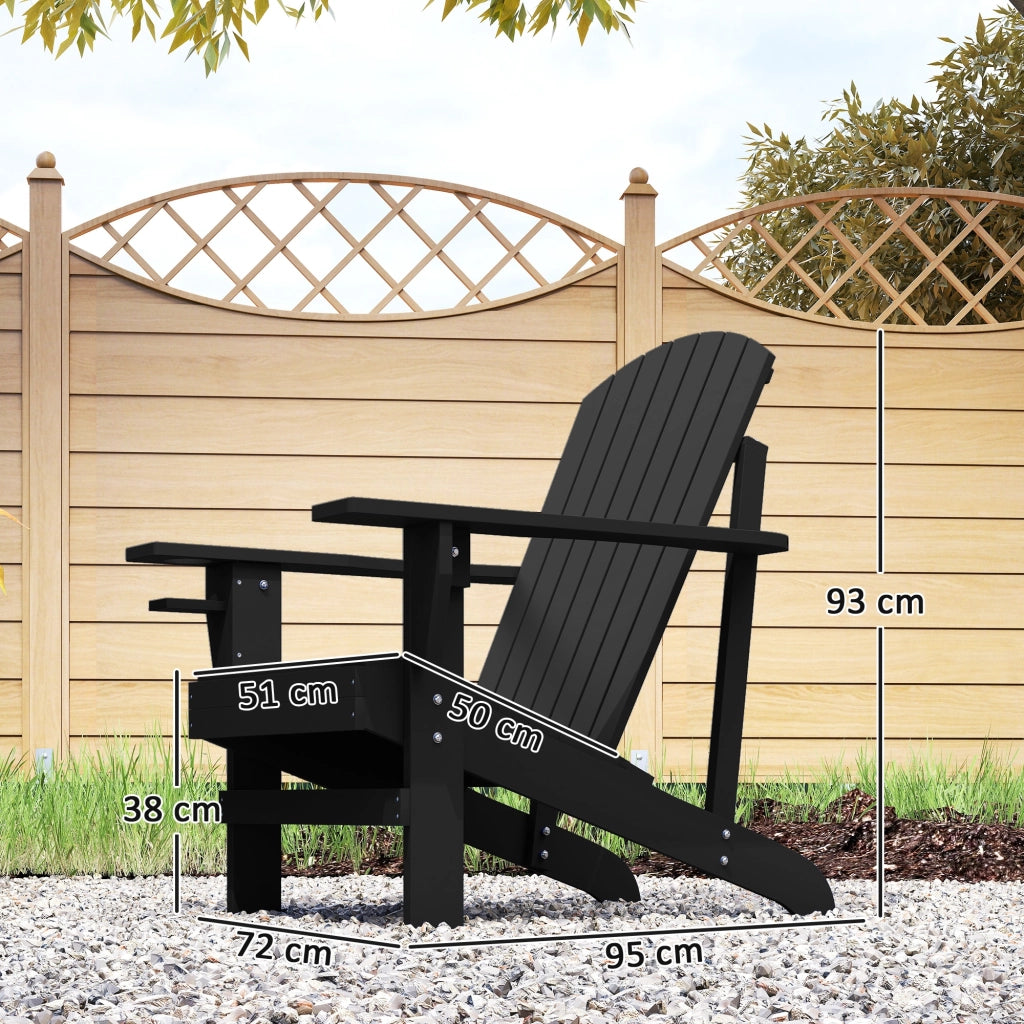Sedia Adirondack con portabicchiere ¨C zephmum ¨C Legno massello nero 72x95x93 cm