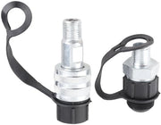 Connettore Idraulico - M16x1.5 - Connettore Femmina/Maschio - Acciaio Cromato - Valvola di Ritorno - Tappo Ermetico - Connettore Rapido