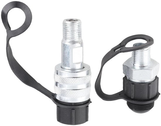 Connettore Idraulico - M16x1.5 - Connettore Femmina/Maschio - Acciaio Cromato - Valvola di Ritorno - Tappo Ermetico - Connettore Rapido