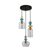 Lampadario a sospensione Busco Italux vetro multicolor 3xE27