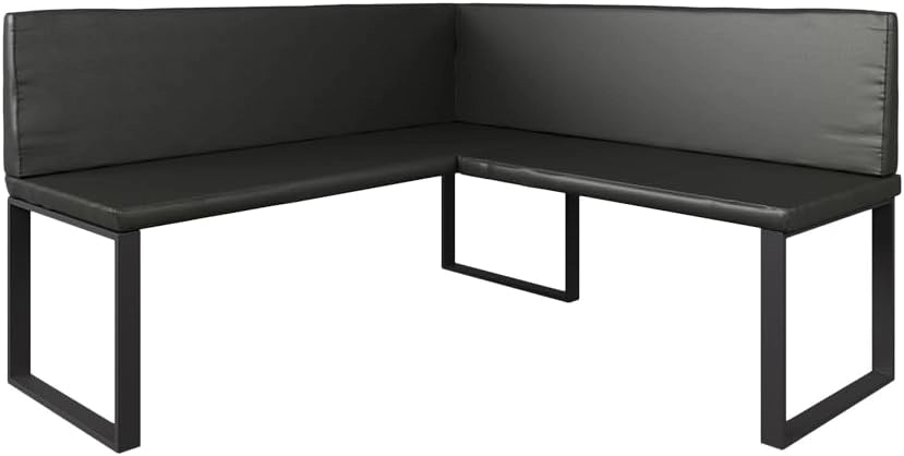 Vicco panca ad angolo Ravon, Nero, 150 x 150 cm