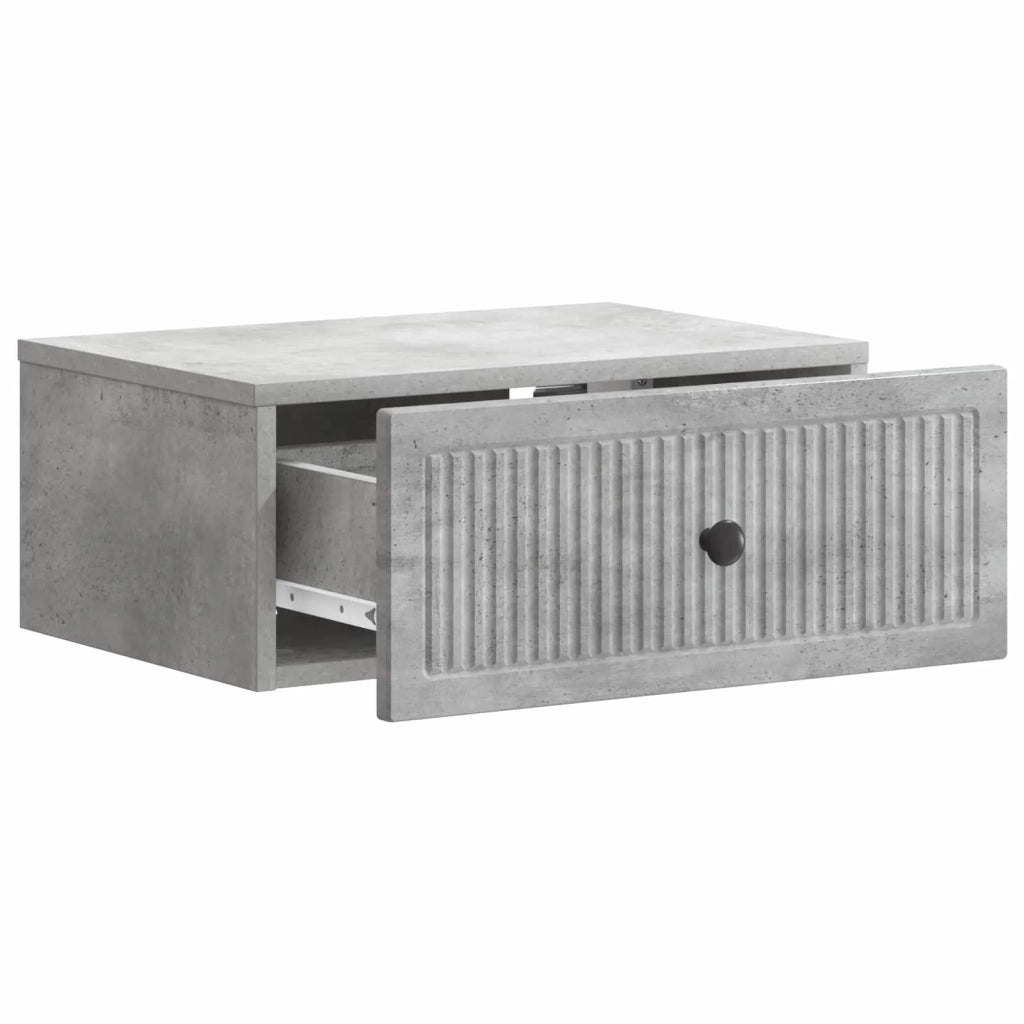 Set di 2 Comodini | Armadio da Notte | Mobiletto da notte Grigio Cemento 49 x 34,5 x 20 cm