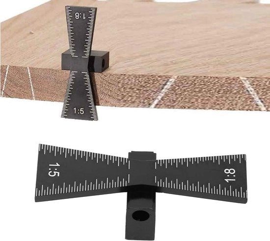 Strumento di misura per connessioni di legno - Guida alla coda di rondine - Scala 1:5/1:8 - Progetti di lavorazione del legno - Alta qualità - Strumenti per la lavorazione del legno