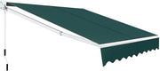 Tenda da Sole per Esterno Avvolgibile, Tenda da Sole a Bracci Estensibili con Telaio in Alluminio e Tettuccio Resistente al Sole e Impermeabile e Manovella (245 x 200 cm,Verde)