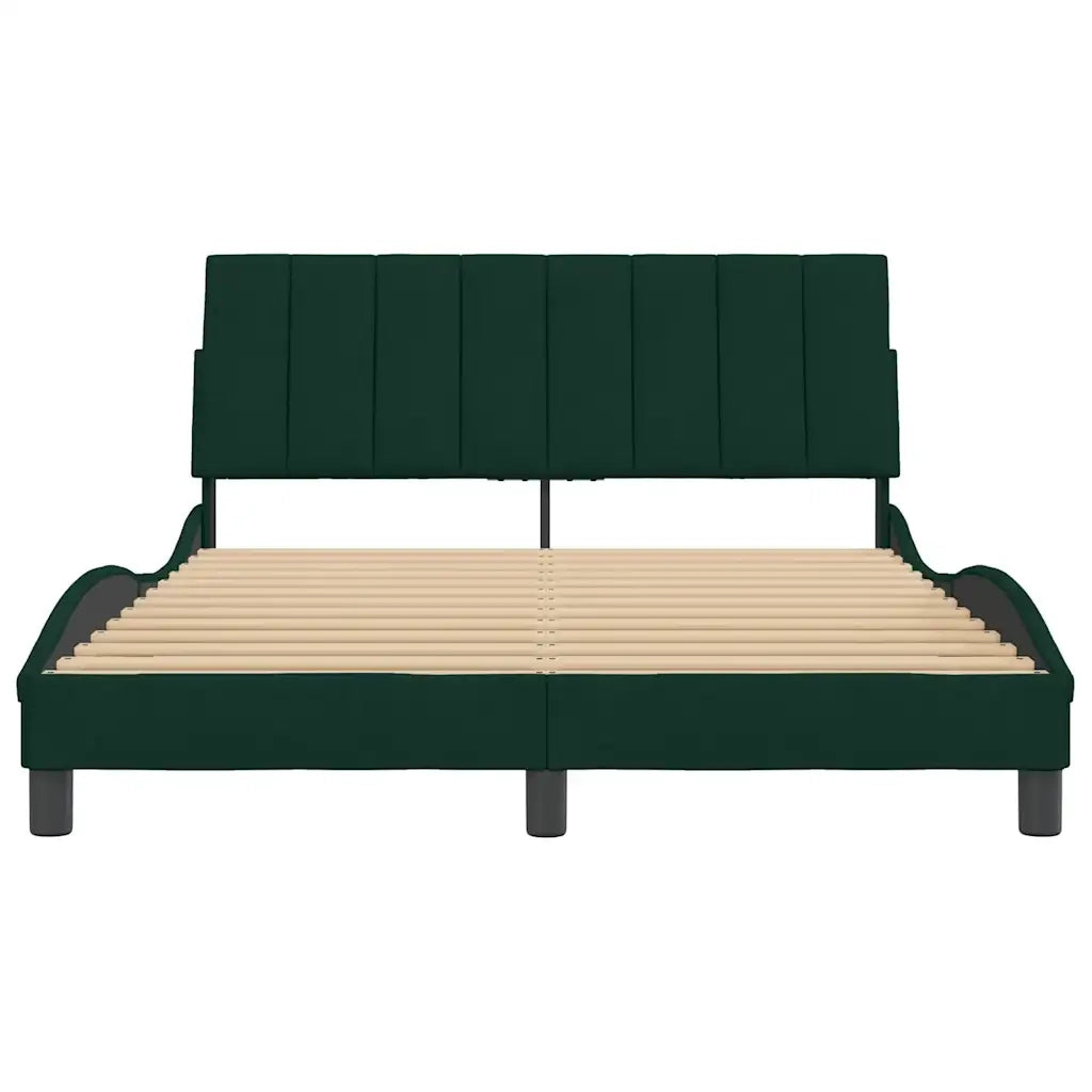 Giroletto senza Materasso Hanko Verde Scuro 120x200 cm in Velluto 3207840
