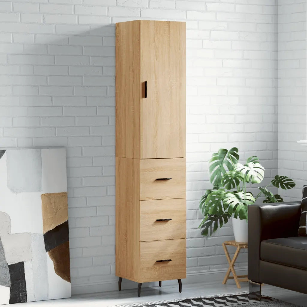 Credenza-Buffet-Armadio da cucina Rovere Sonoma 34,5x34x180 cm in Legno Multistrato 697011