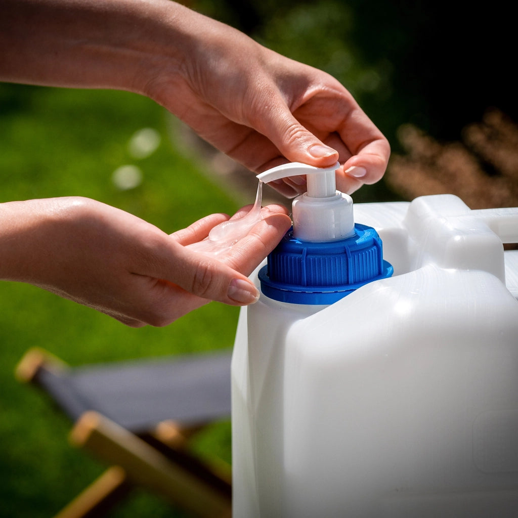 Contenitore per acqua KADAX per lavabo, dispenser di sapone liquido da 20 litri con rubinetto
