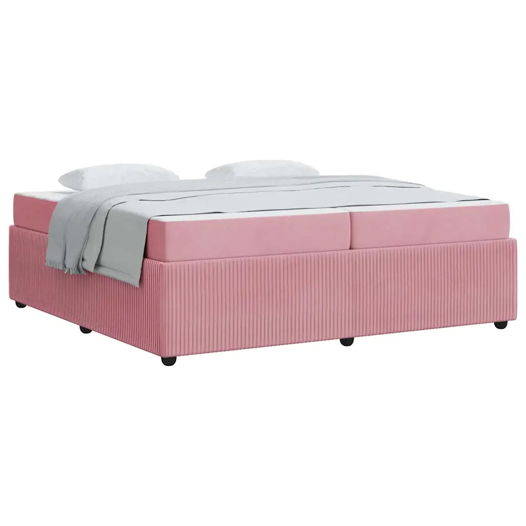 vidaXL Struttura letto con materasso Rosa 200 x 200 cm Velluto