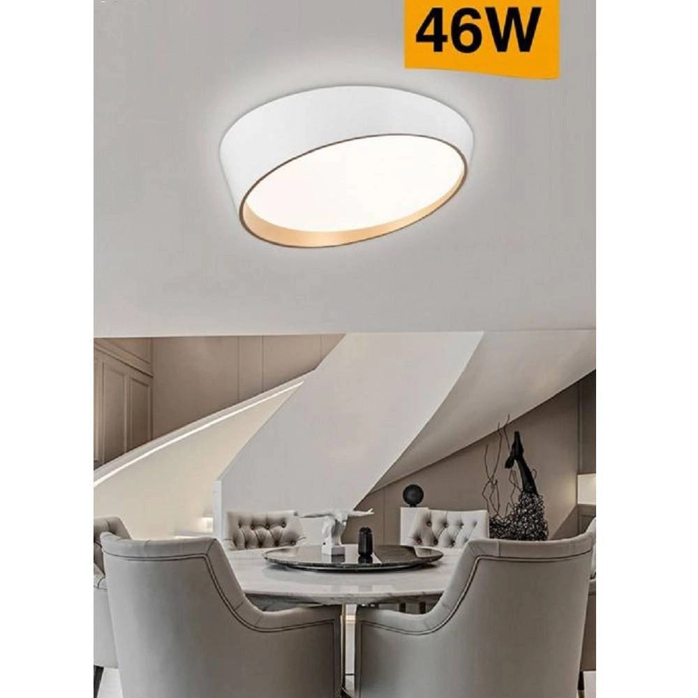 Trade Shop - Plafoniera A Led 46w Moderno Rotonda Irregolare Luce Fredda Calda Naturale C50-b - -bianco Naturale      -