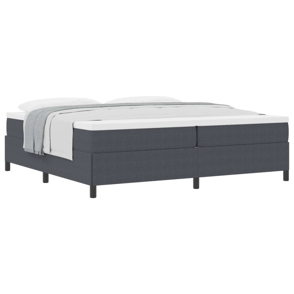 Letto a molle Grigio Scuro 200 x 200 cm Tessuto in Cords 42006988